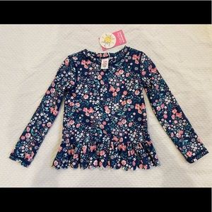 Ruffle Butts moonlit Meadow Peplum Long Sleeve Rash Guard